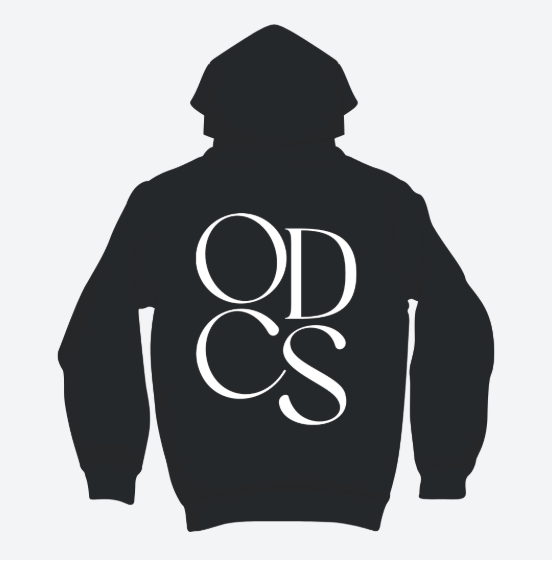 ODCS Front & Large Back Logo Hoodie White Font